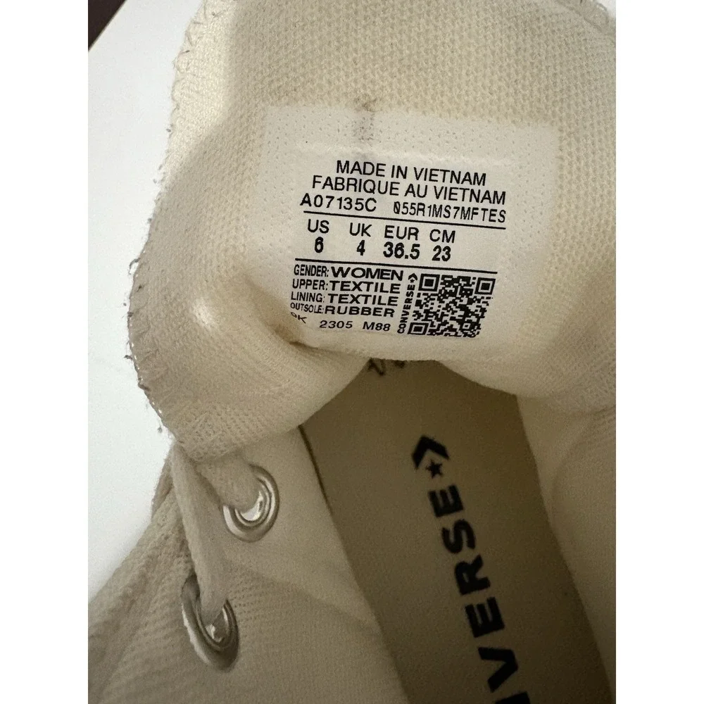 Converse All Star Lift Platform Canvas High Top Cream/Cocoon Blue Sz 6
